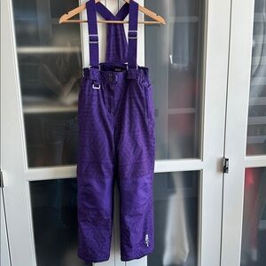 Purple Snow Pants with Suspenders